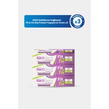 Aktident Fit & Fix Diş Protezi Yapıştırıcı Krem X3