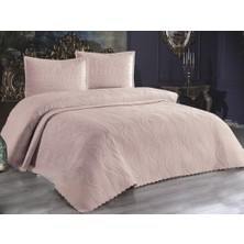 Çeyiz Diyarı Çift Taraflı Yatak Örtüsü Pudra 250 x 260 cm Pamuk Kumaşla Şık Düz Tema