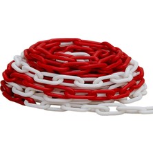Venoa Güvenlik Zinciri 8 mm Plastik Kırmızı Beyaz – 100 Metre