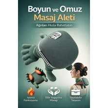 Mo Dou Isıtmalı Boyun ve Omuz Masaj Aleti 3 Kademe Yoğurma Masajlı Elektrikli Masaj Yastığı 4000MAH