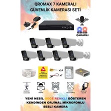 qromax 7 Kameralı Set - Yapay Zeka Özellikli Gece Renkli Sesli FullHD 5Mp Lensli 9 Warm Ve Çakar Ledli Güvenlik Kamerası Seti 5909WS-108