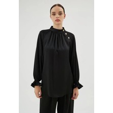 Senna Elegance Bluz Siyah