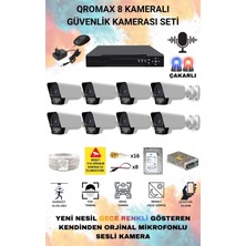 qromax 8 Kameralı Set - Yapay Zeka Özellikli Gece Renkli Sesli FullHD 5Mp Lensli 9 Warm Ve Çakar Ledli Güvenlik Kamerası Seti 5909WS-108
