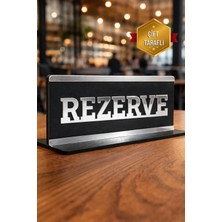 Mars Tasarım 2 Adet Çift Taraflı Masa Rezerve Yazısı Kafe Lokanta Restoran Için Rezerve Plaka