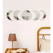 Mars Tasarım Ev Dekorasyon Dekoratif Premium Ay Evresi Duvar Ayna Tablo Seti Pleksi Ayna