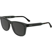Lacoste L 6060S 035 54 Unisex Dikdörtgen Şeffaf Gri Kemik Güneş Gözlüğü