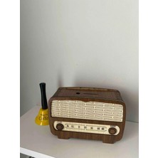 Mars Tasarım Kumbara - Rustik Ahşap Radyo Görünümlü Kumbara-Boyut 20X12,5 cm