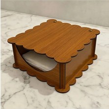 Mars Tasarım Kare Peçetelik Ahşap Kutu