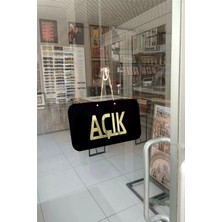 Mars Tasarım Ahşap Ayna Pleksi Açık Kapalı Yönlendirme Tabelası Mağaza Kapı Yönlendirme