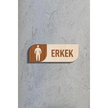 Mars Tasarım Erkek Tuvalet Tabelası 25X9 cm Kapı Yönlendırme Levhası Büyük Boy