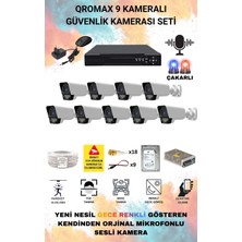 qromax 9 Kameralı Set - Yapay Zeka Özellikli Gece Renkli Sesli FullHD 5Mp Lensli 9 Warm Ve Çakar Ledli Güvenlik Kamerası Seti 5909WS-116