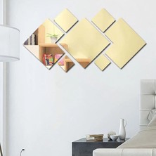 Mars Tasarım Dekoratif Kare Formunda 7’lı Duvar Pleksi Ayna Seti