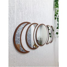 Mars Tasarım Ev Dekorasyon Dekoratif Premium Ay Evresi Duvar Ayna Tablo Seti Pleksi Ayna