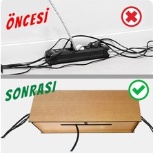 Mars Tasarım Masa Altı , Duvar, Kablo Kutusu, Kablo Düzenleyici, Kablo Gizleme Organizer - 5 mm Ahşap