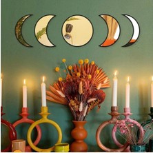 Mars Tasarım Ev Dekorasyon Dekoratif Premium Ay Evresi Duvar Ayna Tablo Seti Pleksi Ayna