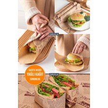 Orvila Vintage Desen Sunum Kağıdı | 50'li Retro Gazete Görünüm Hamburger Sarma ve Servis Kağıtları