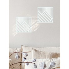 Mars Tasarım Minimalist Geometrik 2'li Set Ahşap Duvar Dekoru