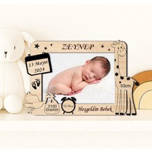 Mars Tasarım Kişiselleştirilebilir Bebek Fotoğraf Çerçevesi Doğum Bilgileri Işlenebilir Yeni Doğan Bebek Hediyesi