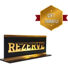 Mars Tasarım 2 Adet Çift Taraflı Masa Rezerve Yazısı Kafe Lokanta Restoran Için Rezerve Plaka