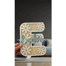 Mars Tasarım Isme Özel Ahşap Harf -Çocuk Kapı Isimliği (Kişiye Özel)- 27 cm