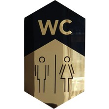 Mars Tasarım Tuvalet Tabelası – Ahşap - Banyo Tabelaları - Restorant – Otel – Kafe - Okul- 25X 13 cm