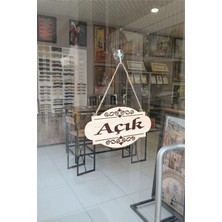 Mars Tasarım Açık Kapalı Yazılı Tabela Levha Ahşap Kabartma Mağaza Kapı Yönlendirme Uyarı Levhası