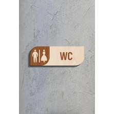 Mars Tasarım Wc Tuvalet Tabelası 25X9 cm Kapı Yönlendırme Levhası Büyük Boy