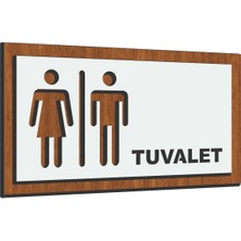 Mars Tasarım Wc Tuvalet Tabelası 22X12 cm Kapı Yönlendırme Levhası Büyük Boy