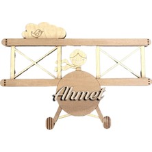 Mars Tasarım Çocuk Odası Uçak Isimlik Dekoru Aksesuarı