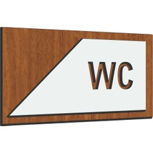 Mars Tasarım Wc Tuvalet Tabelası 22X12 cm Kapı Yönlendırme Levhası Büyük Boy