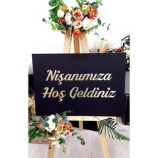 Mars Tasarım Lüks Pleksi Aynalı Karşılama Panosu, Nişan, Düğün, Kına, Mevlüt, Karşılama 50X70 cm (Sadece Pano)