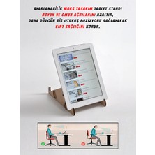 Mars Tasarım Tablet Standı, Ayarlanabilir, Havalandırmalı, Çoklu Açılı Ahşap Stand