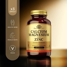 Solgar Calcium Magnesium Plus Zinc 100 Tablet Vegan Dostu Amerika Menşeli Vitamin ve Mineral Takviyesi