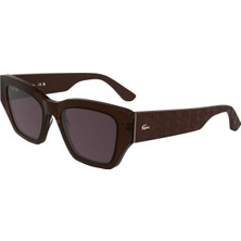 Lacoste L 6053S 210 52 Kadın Cat Eye Bordo Kemik Güneş Gözlüğü