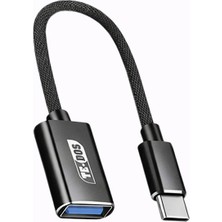 CoverZone TD-C3310 | Type-C USB Otg Adaptör Kablosu 24CM Örgü Kablo USB 3.0 Otg Dönüştürücü Flash Disk Mouse Klavye Gamepad Mikrofon Bağlantı Adaptörü Telefon ve Tablet Için Veri Aktarım Kablosu