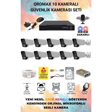 qromax 10 Kameralı Set - Yapay Zeka Özellikli Gece Renkli Sesli FullHD 5Mp Lensli 9 Warm Ve Çakar Ledli Güvenlik Kamerası Seti 5909WS-116