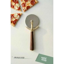 VarBiFırsat Akasya Saplı Gold Pizza Kesici