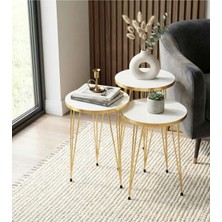 Mooncapella 3’lü Zigon Sehpa Seti Yan Sehpa Orta Sehpa