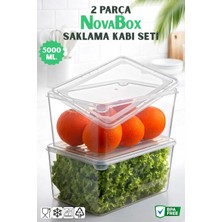 Nandy Home Novabox 5000ML. 2'li Set Saklama Kabı - Çok Amaçlı Buzdolabı Organizeri