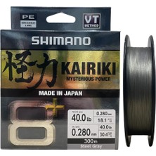 Shimano Kairiki 8+ 300 mt 0.28MM Ip Misina Steel Gray
