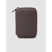 Cabani Kahverengi Hakiki Deri Fermuarlı Kartlık Cüzdan