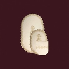 Krem Renkli Bonny Home Lisa 3'lü Dantelli Klozet Takımı Kaymaz Tabanlı Banyo Halısı