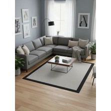 Filizon Mess Modern Dekoratif Yumuşak Dokulu Sisal Halı 3946 Gri Siyah