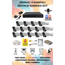 qromax 14 Kameralı Set - Yapay Zeka Özellikli Gece Renkli Sesli FullHD 5Mp Lensli 9 Warm Ve Çakar Ledli Güvenlik Kamerası Seti 5909WS-116