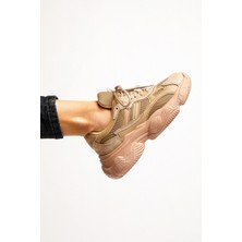 Tonny Black Bayan Spor Ayakkabı TB246 Suni Deri Kaydırmaz Taban ile Günlük Kullanım İçin Toprak Renk