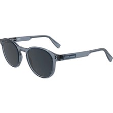 Lacoste L 6055S 038 51 Unisex Oval Şeffaf Gri Kemik Güneş Gözlüğü