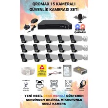 qromax 15 Kameralı Set - Yapay Zeka Özellikli Gece Renkli Sesli FullHD 5Mp Lensli 9 Warm Ve Çakar Ledli Güvenlik Kamerası Seti 5909WS-116