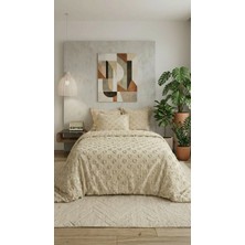 Calantha Home Collection Grace Cappuccino Geometrik Desenli Çift Kişilik Pike Takımı - 3 Parça 240X260 cm