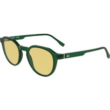 Lacoste L 6052S 301 51 Unisex Oval Şeffaf Yeşil Kemik Güneş Gözlüğü