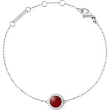 Daniel Wellington Audrey Bracelet Red Agathe Silver